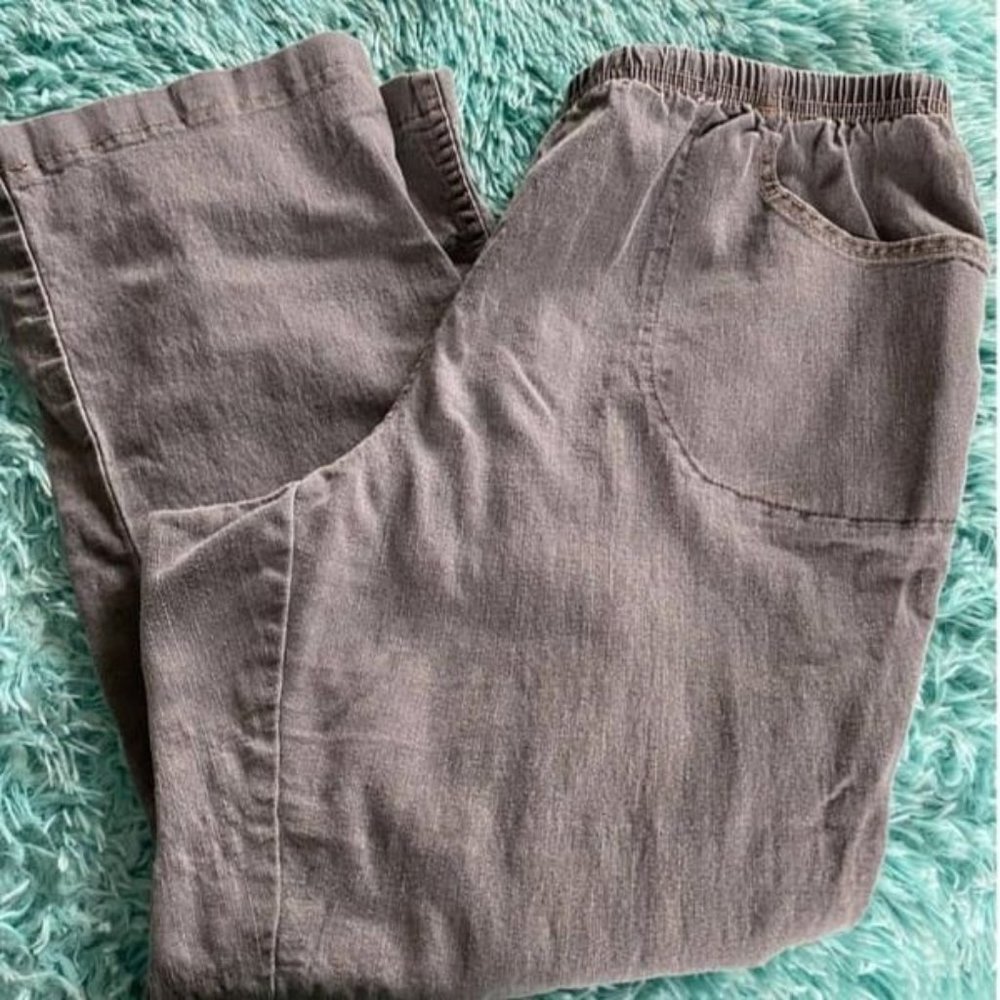 Just My Size Easy Comfort Stretch Size 2X Gray Jeans Pull on  Boot Leg Womens